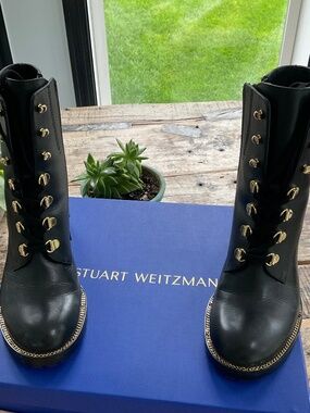 Stuart Weitzman black boots,8 1/2 new.